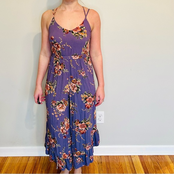 American Eagle Purple Floral Jumpsuit - Picture 2 of 12